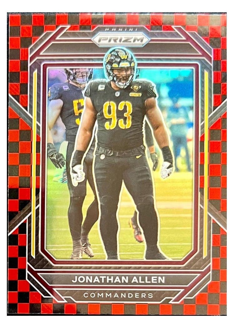 2022 Panini Prizm Base Set Jonathan Allen Black Red Checker #297 card
