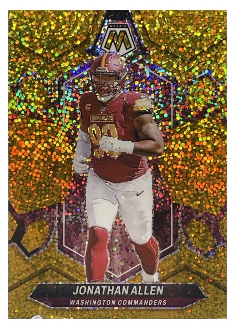 2024 Panini Mosaic Base Set Jonathan Allen Gold Sparkle #223 card