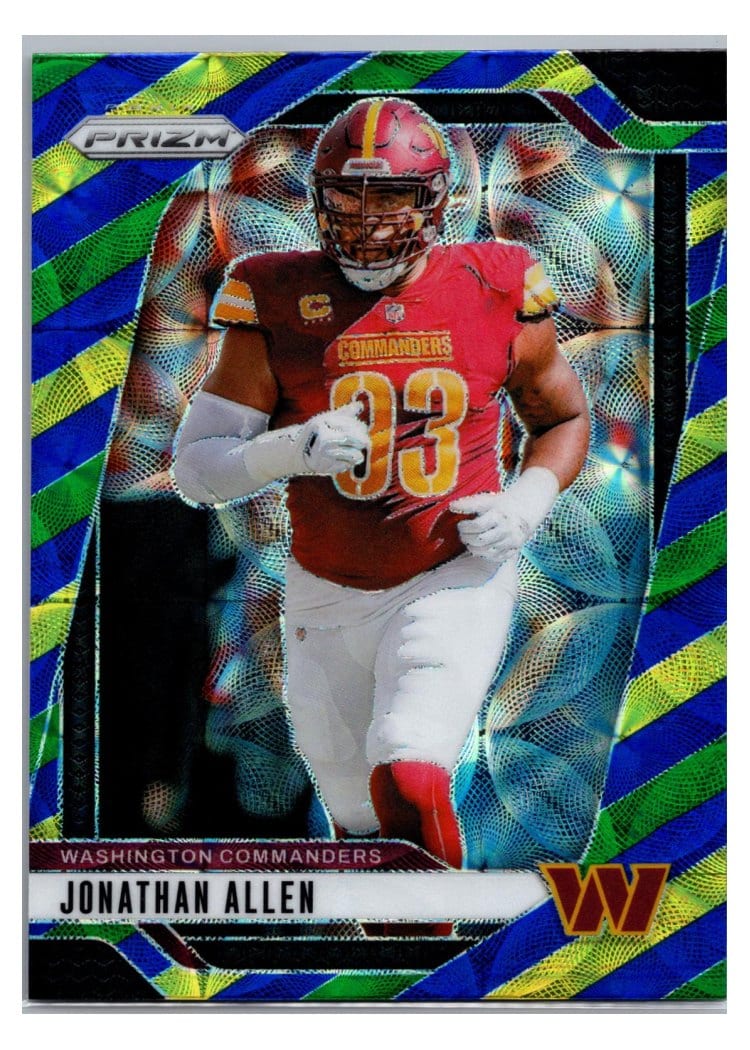 2024 Panini Prizm Base Set Jonathan Allen Choice Blue Yellow Green #292 card