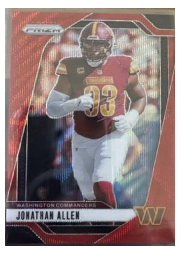 2024 Panini Prizm Base Set Jonathan Allen Red Wave #292 card