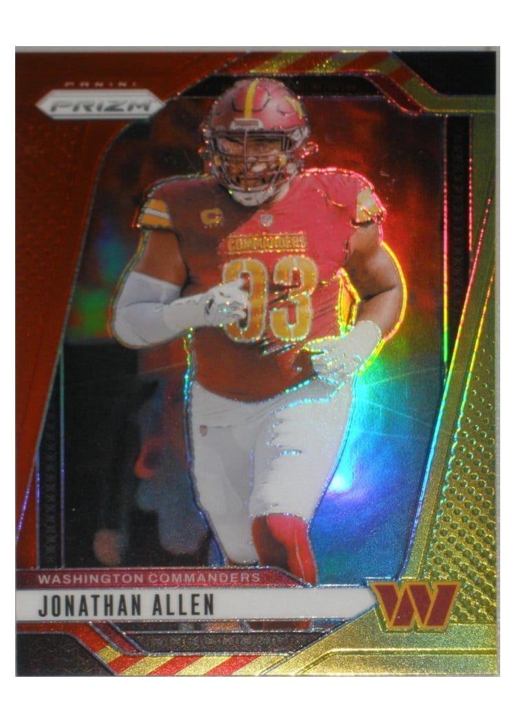 2024 Panini Prizm Base Set Jonathan Allen Red Yellow #292 card