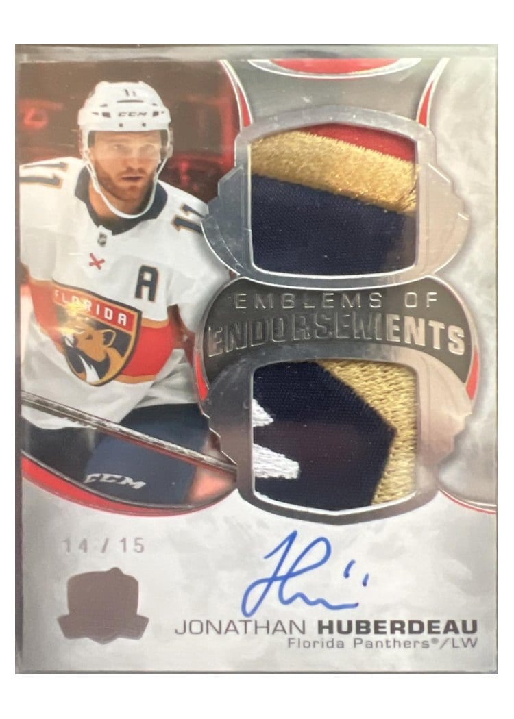 2020-21 Upper Deck The Cup Emblems of Endorsement Jonathan Huberdeau #EE-JH card