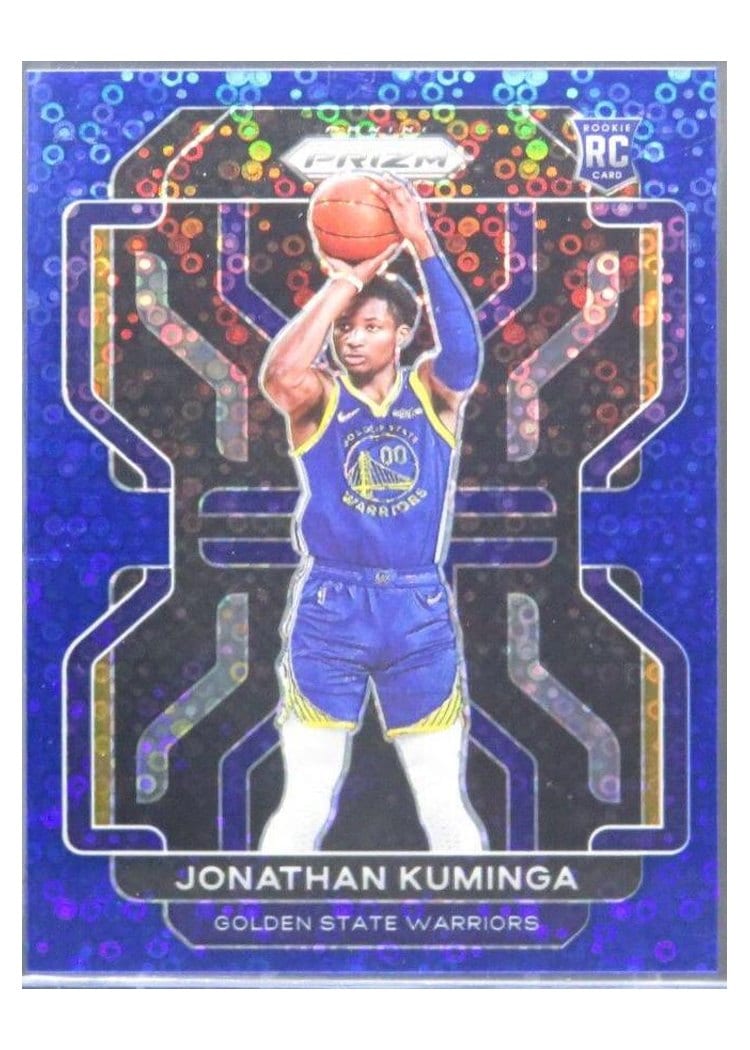 2021-22 Panini Prizm Base Set Jonathan Kuminga Fast Break Blue Prizm #307 card