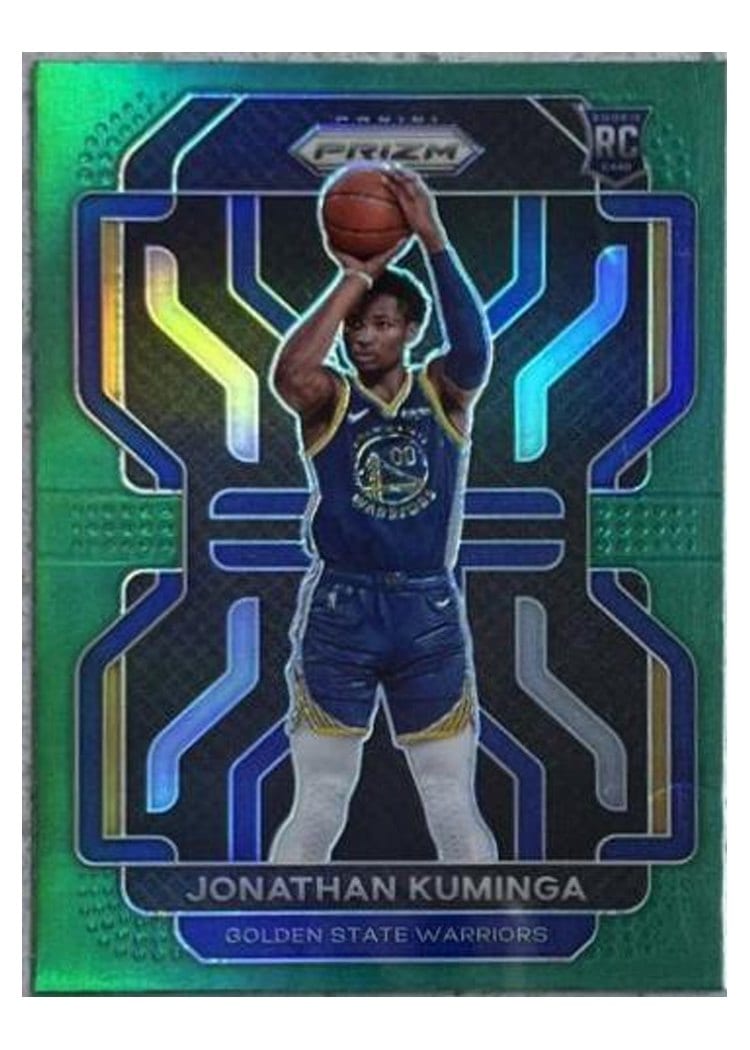 2021-22 Panini Prizm Base Set Jonathan Kuminga Green Shimmer #307 card