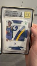 2021 Panini National Treasures Jonathan Kuminga Patch Autograph Emerald #119 card