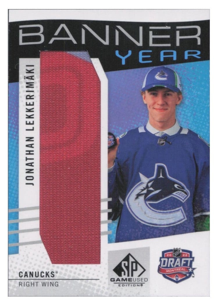 2025-26 SP Game Used NHL Draft Banner Year Relics Jonathan Lekkerimaki #BYD-JL card