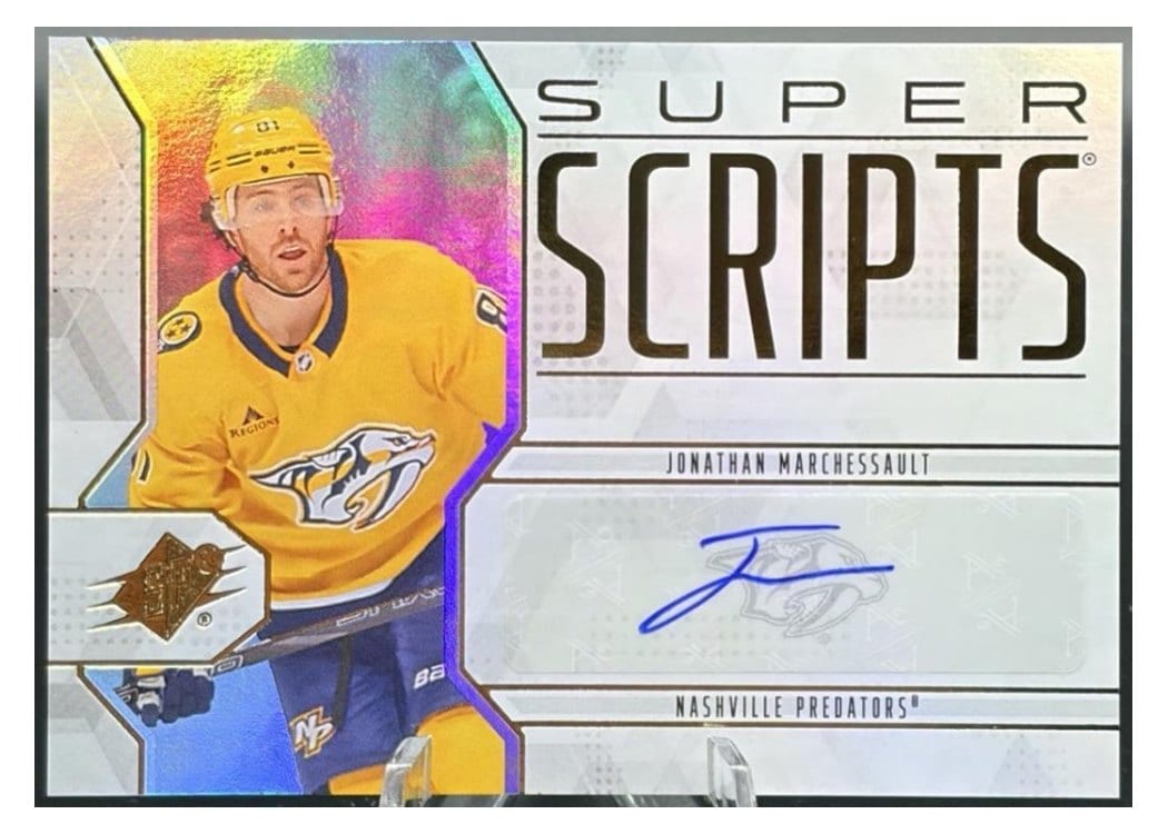 2025-26 SPx SuperScripts Jonathan Marchessault #SS-JM card