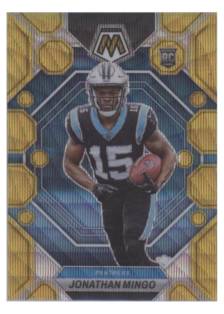 2023 Panini Mosaic Base Set Jonathan Mingo Gold Wave #336 card