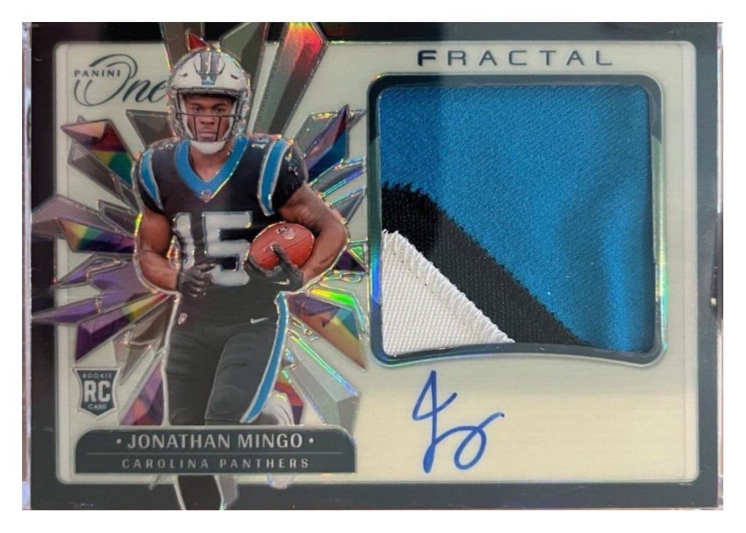 2023 Panini One Rookie Fractal Jonathan Mingo #379 card