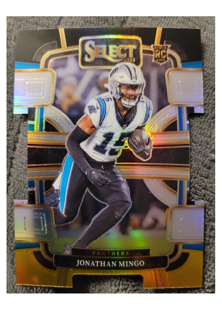 2023 Panini Select Base Set Jonathan Mingo Black Gold Prizm Die-Cut #16 card