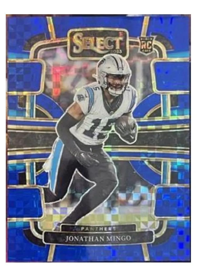 2023 Panini Select Base Set Jonathan Mingo Blue Prizm #16 card