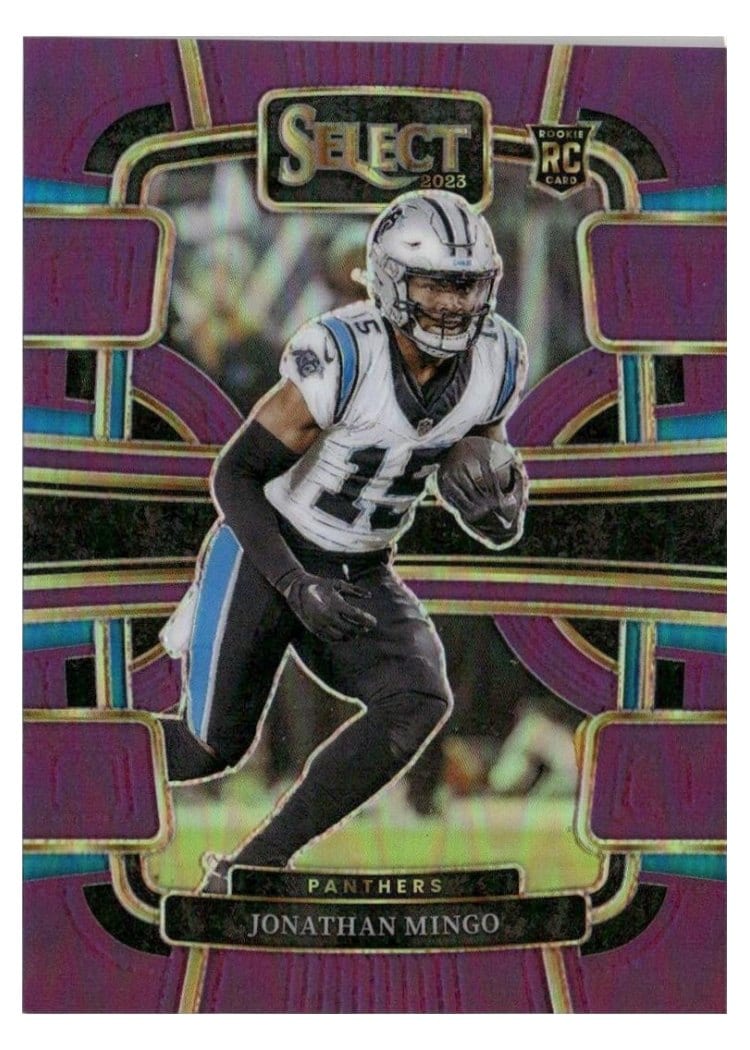 2023 Panini Select Base Set Jonathan Mingo Purple Prizm #16 card