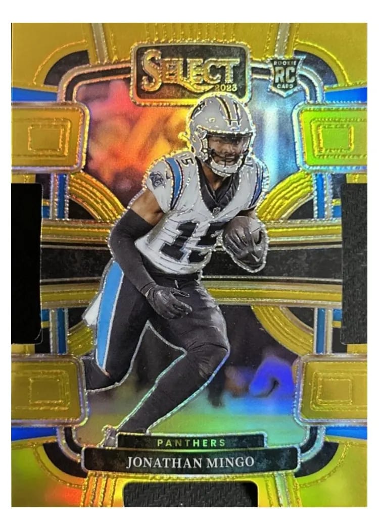 2023 Panini Select Base Set Jonathan Mingo Gold Prizm Die-Cut #16 card