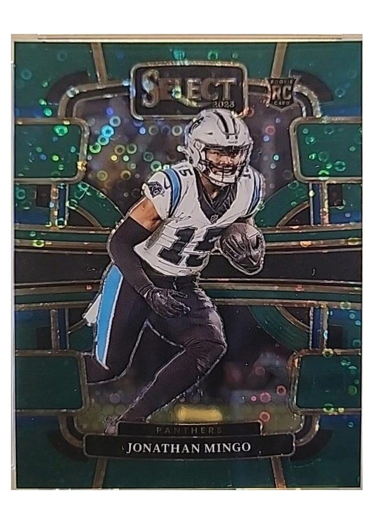 2023 Panini Select Base Set Jonathan Mingo Disco Green Prizm #16 card