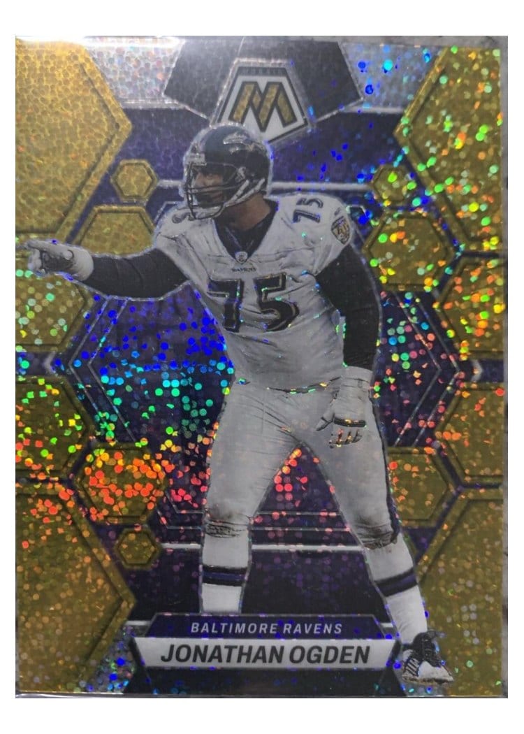 2023 Panini Mosaic Base Set Jonathan Ogden Gold Sparkle #20 card