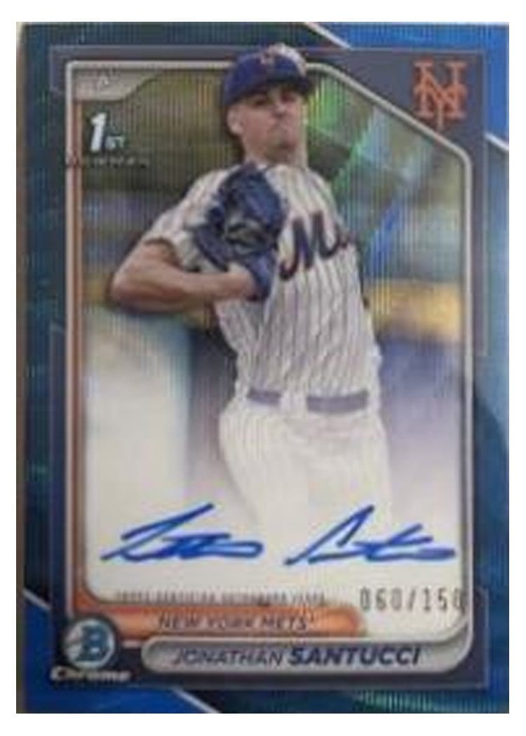 2024 Bowman Draft Chrome Prospect Autographs Jonathan Santucci #CPA-JS card