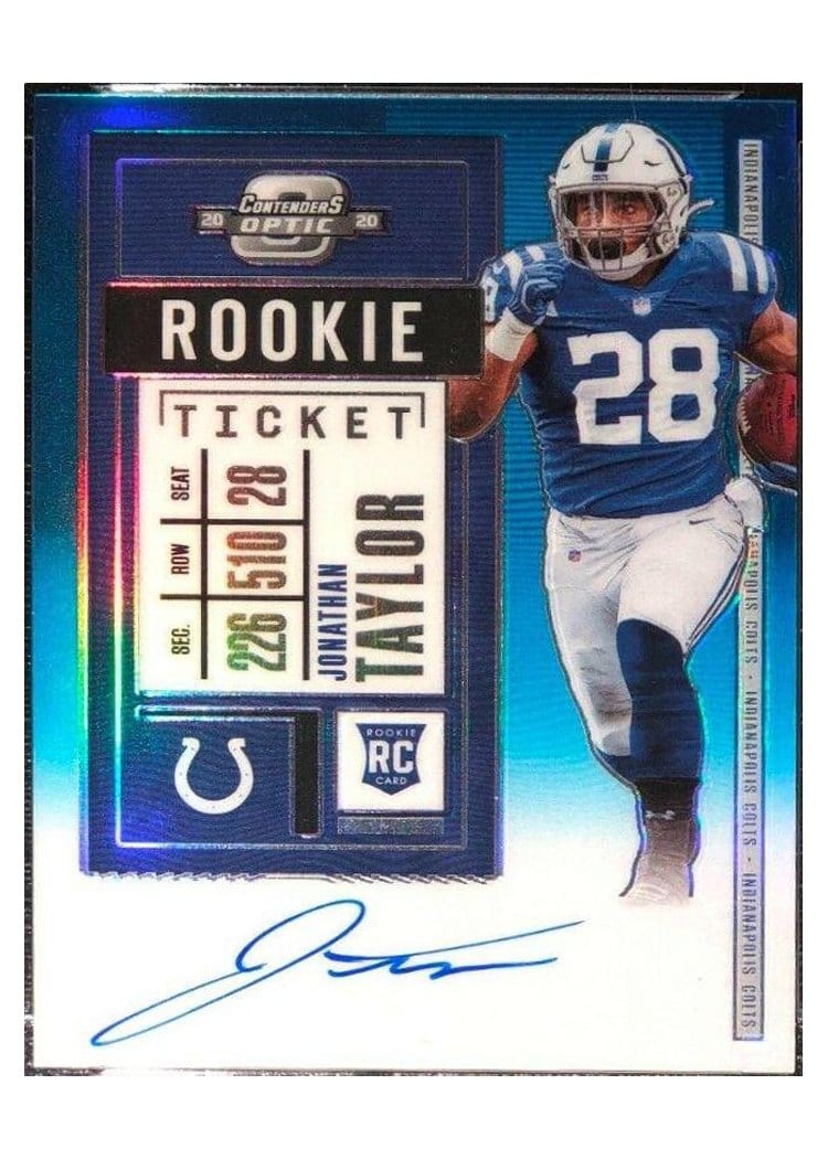 2020 Panini Contenders Optic Base Set Jonathan Taylor Autograph Teal #116 card
