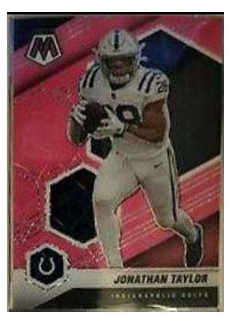 2021 Panini Mosaic Base Set Jonathan Taylor Pink Fluorescent #96 card