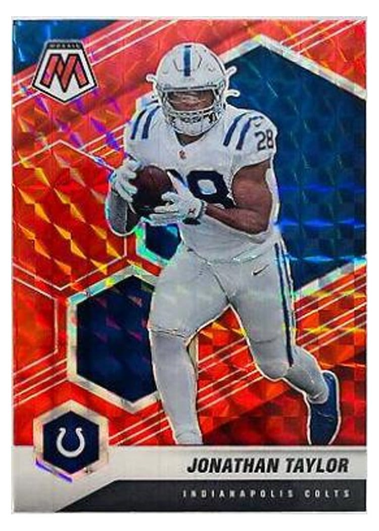 2021 Panini Mosaic Base Set Jonathan Taylor Red Wave Mosaic #96 card