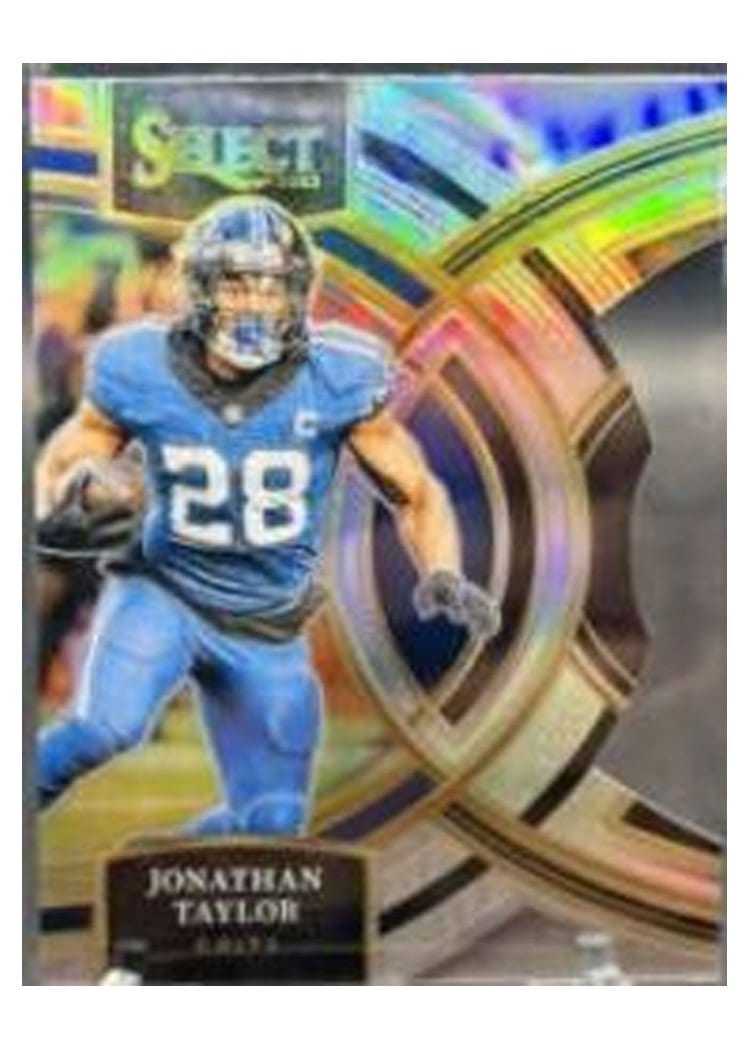 2023 Panini Select Base Set Jonathan Taylor Silver Prizm Die-Cut #127 card
