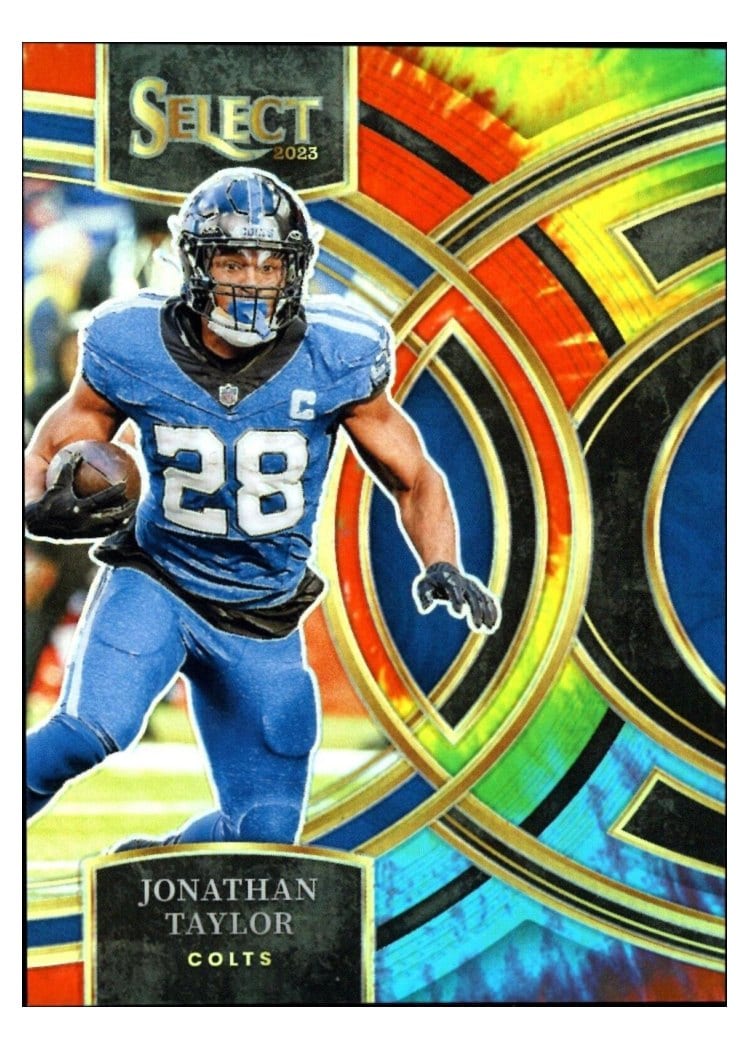 2023 Panini Select Base Set Jonathan Taylor Tie-Dye Prizm #127 card