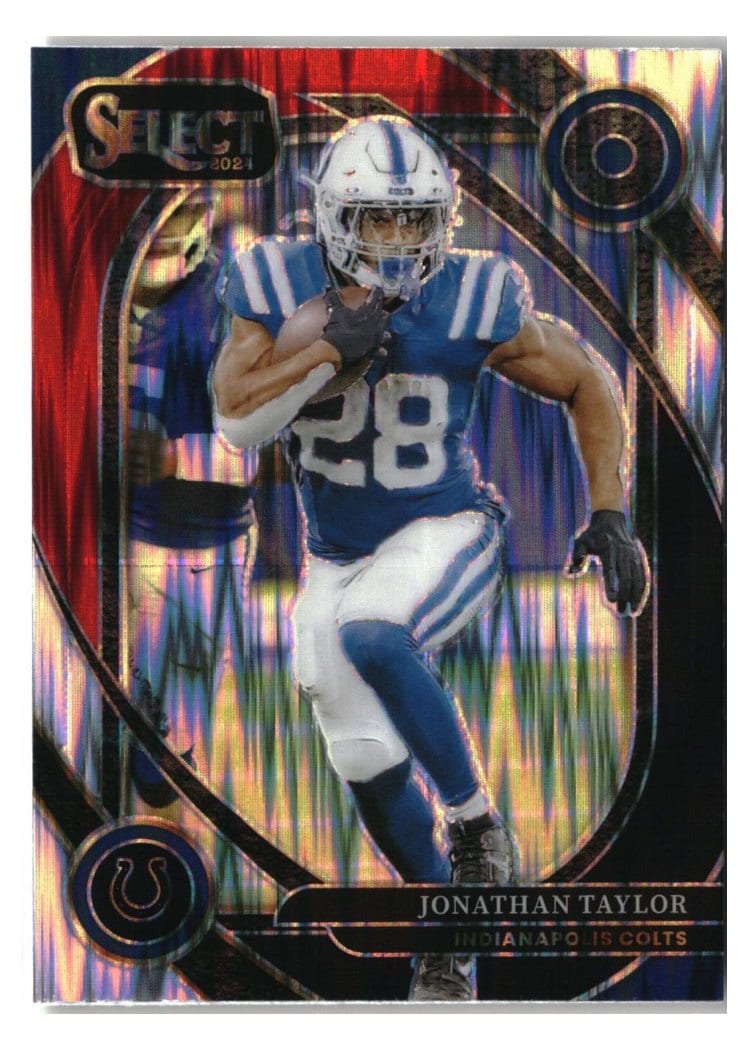 2024 Panini Select Base Set Jonathan Taylor Black Red Prizm Shock #271 card