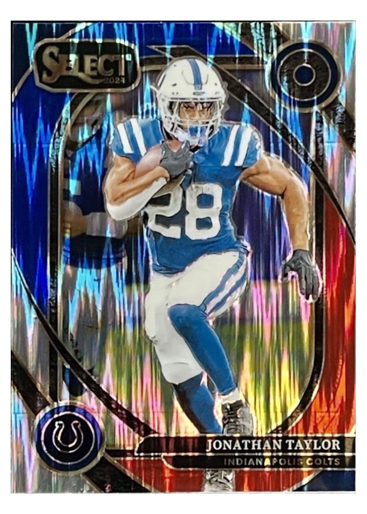 2024 Panini Select Base Set Jonathan Taylor Red Blue Prizm Shock #271 card