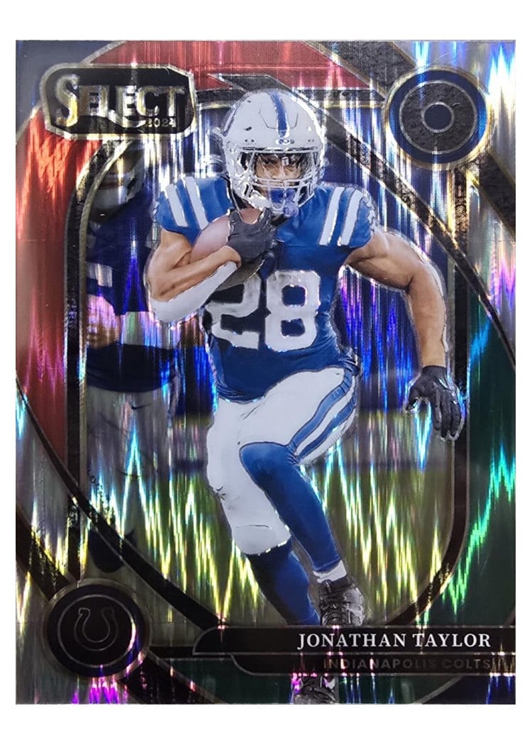 2024 Panini Select Base Set Jonathan Taylor Tie-Dye Prizm Shock #271 card