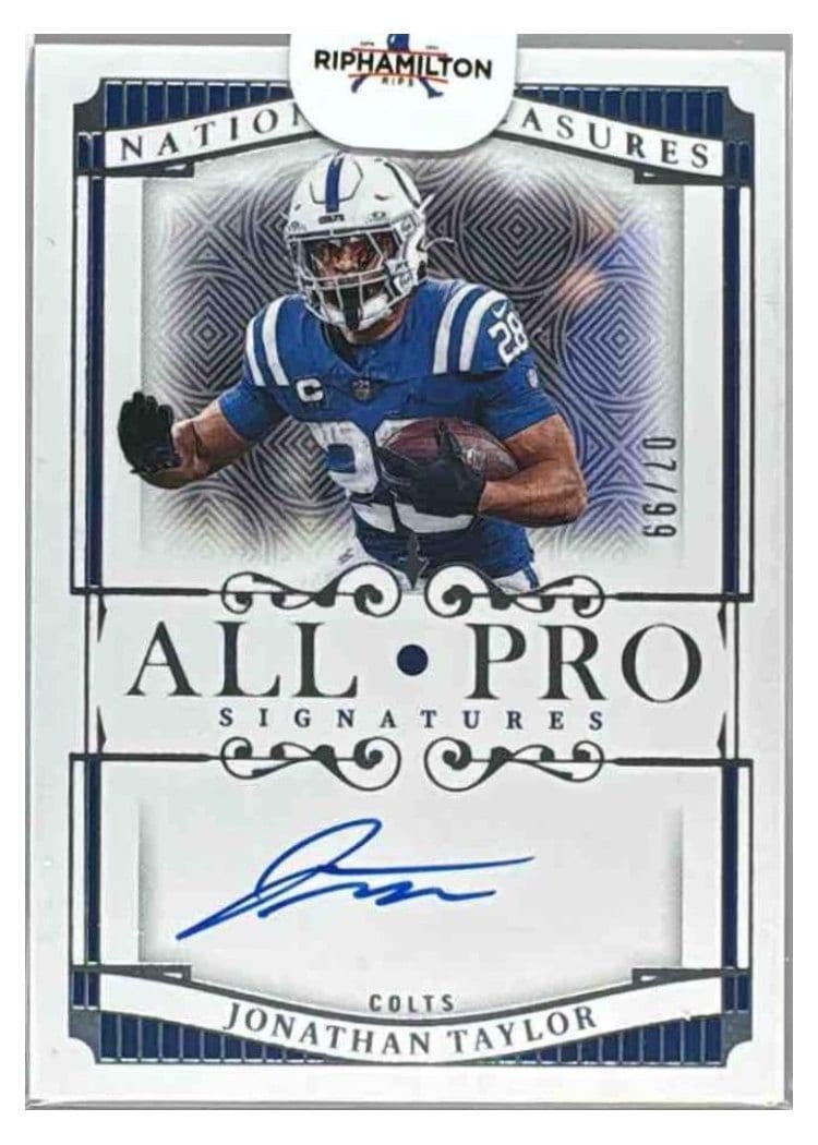 2025 Panini National Treasures All-Pro Signatures Jonathan Taylor #10 card