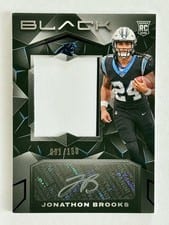 2024 Panini Black Rookie Patch Autographs Jonathon Brooks #217 card