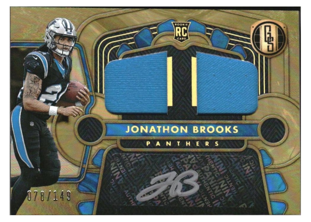 2024 Panini Gold Standard Rookie Jersey Autographs Double Jonathon Brooks #15 card