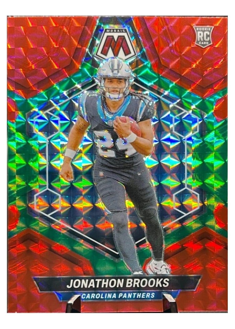 2024 Panini Mosaic Base Set Jonathon Brooks Fusion Red Green Choice #345 card