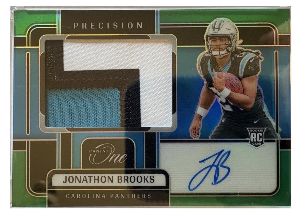 2024 Panini One Precision Rookie Patch Autographs Jonathon Brooks #313 card