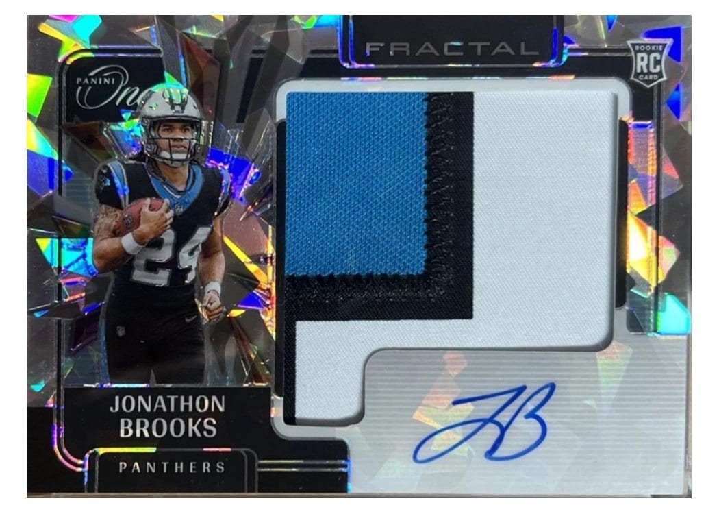 2024 Panini One Rookie Fractal Autographs Jonathon Brooks #403 card