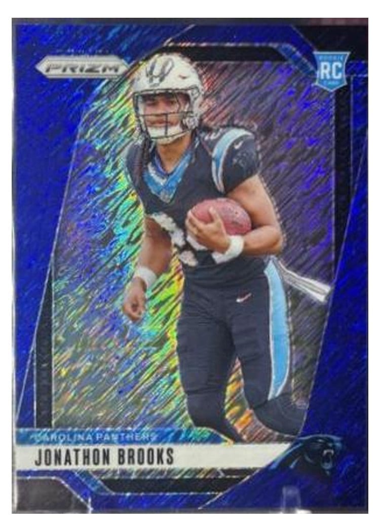 2024 Panini Prizm Base Set Jonathon Brooks Blue Shimmer #357 card