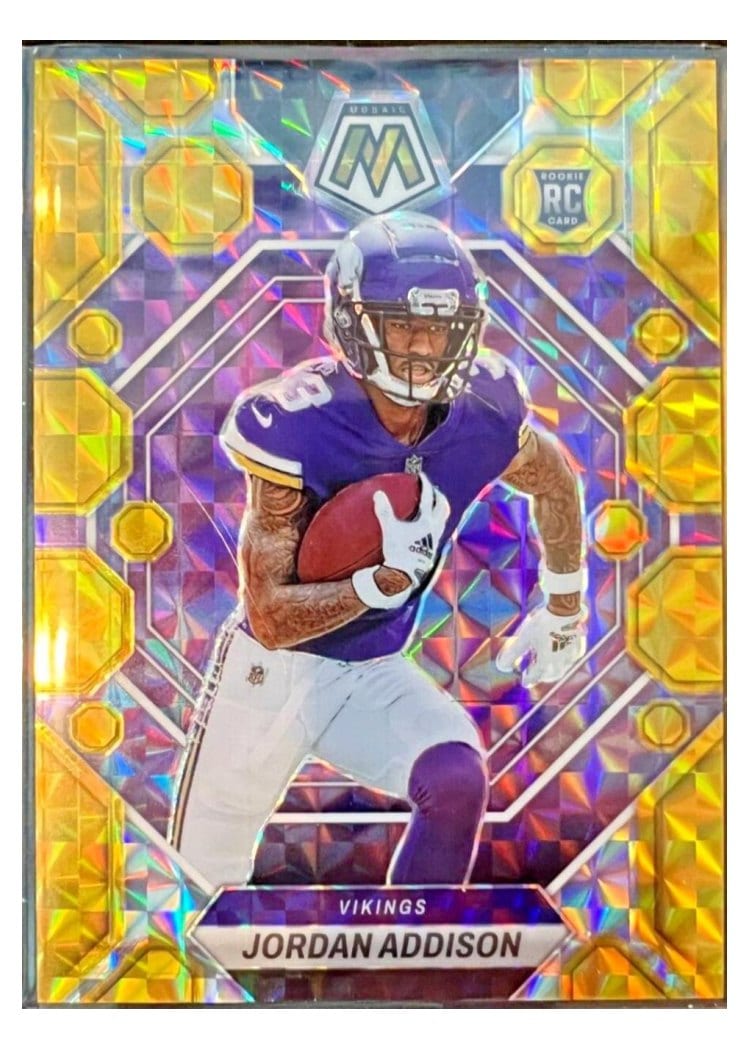 2023 Panini Mosaic Base Set Jordan Addison Gold #337 card