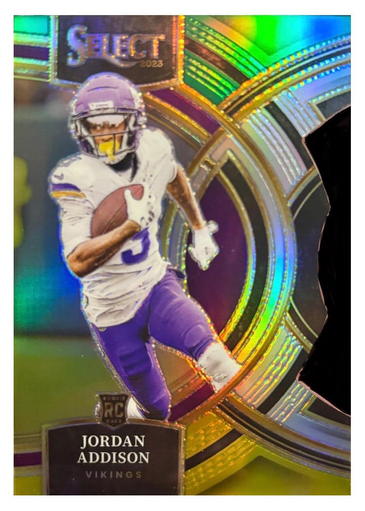 2023 Panini Select Base Set Jordan Addison Green Yellow Prizm Die-Cut #194 card