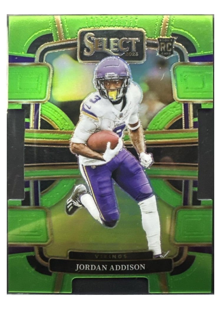 2023 Panini Select Base Set Jordan Addison Green Prizm Die-Cut #66 card