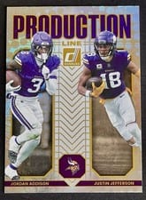 2025 Panini Donruss Production Line Jordan Addison / Justin Jefferson #4 card