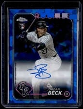 2024 Topps Chrome Update Sapphire Edition Autographs Jordan Beck #USA-JB card