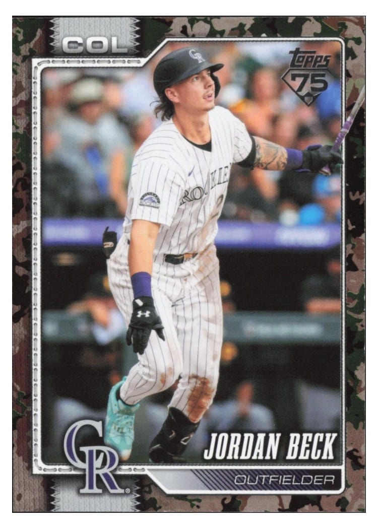 2026 Topps Base Set Jordan Beck Memorial Day Camo #12 card