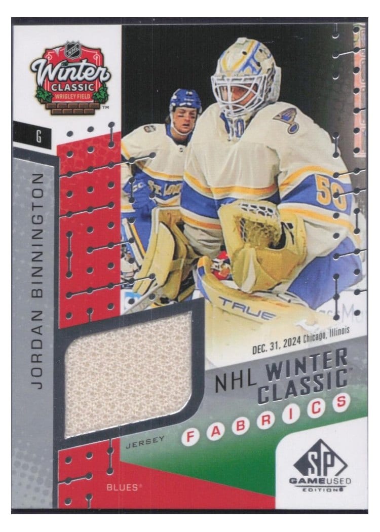 2025-26 SP Game Used 2025 Winter Classic Fabrics Jordan Binnington #WCF-20