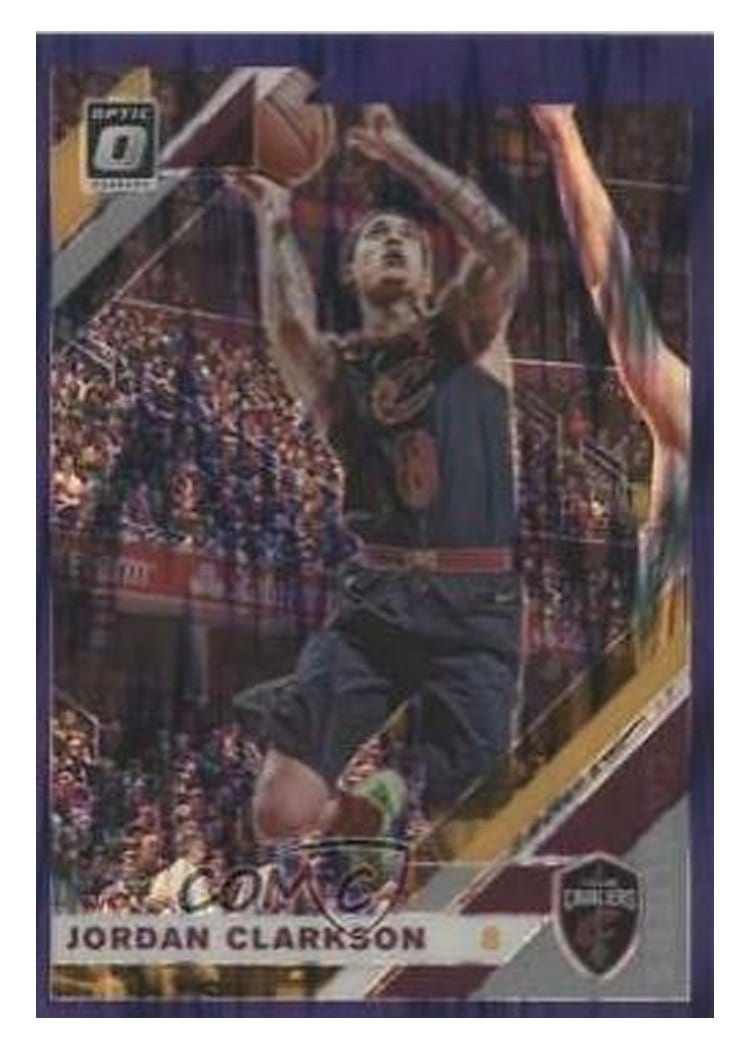 2019-20 Donruss Optic Base Set Jordan Clarkson Purple Shock #144 card
