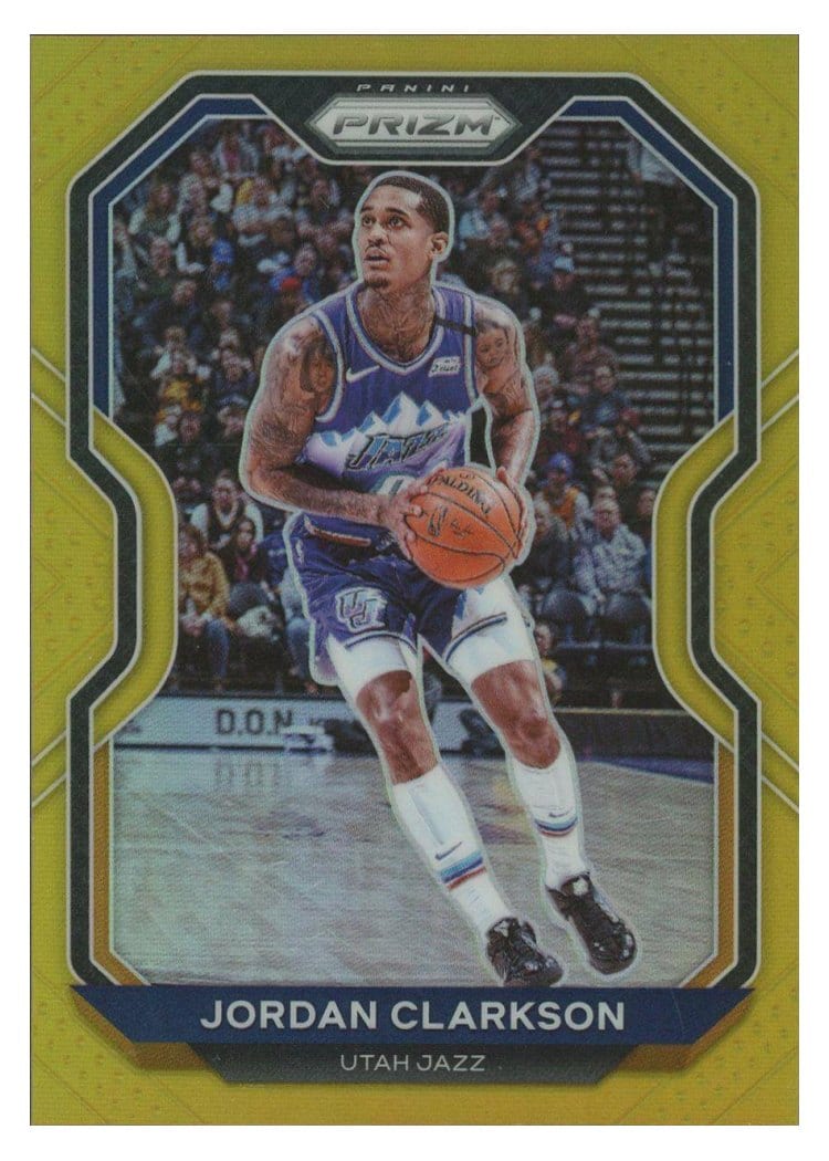 2020-21 Panini Prizm Base Set Jordan Clarkson Gold Prizm #135 card
