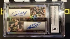 2023-24 Panini Select Select Pairings Signatures Jordan Clarkson / Lauri Markkanen #SP-JAZ card