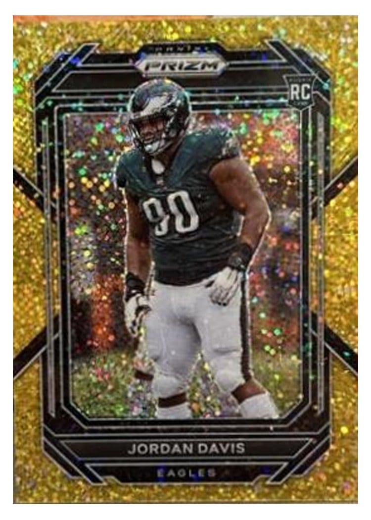 2022 Panini Prizm Base Set Jordan Davis Gold Sparkle #371 card