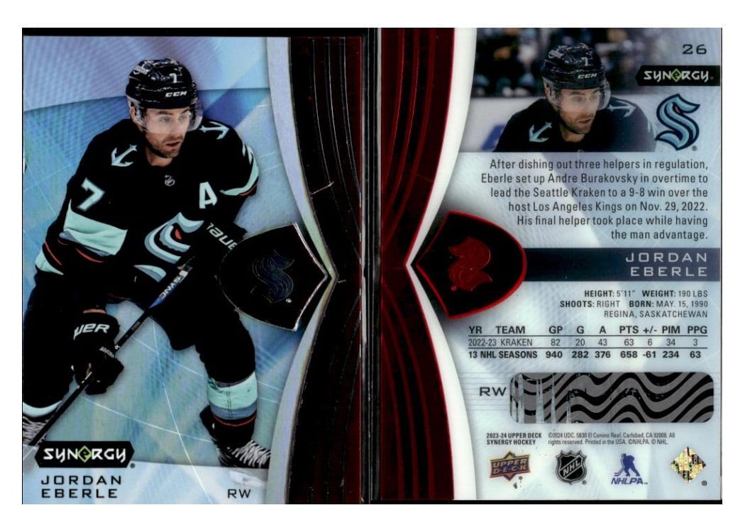 2023-24 Upper Deck Synergy Base Set Jordan Eberle #26 card
