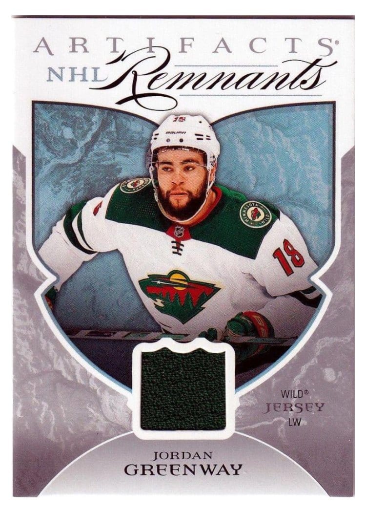 2022-23 Upper Deck Artifacts NHL Remnants Jordan Greenway #NR-JG card