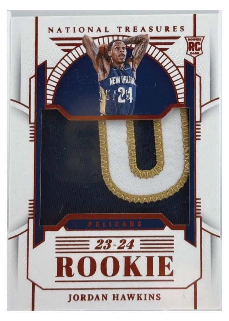 2023-24 Panini National Treasures Rookie Patches Jordan Hawkins #151 card