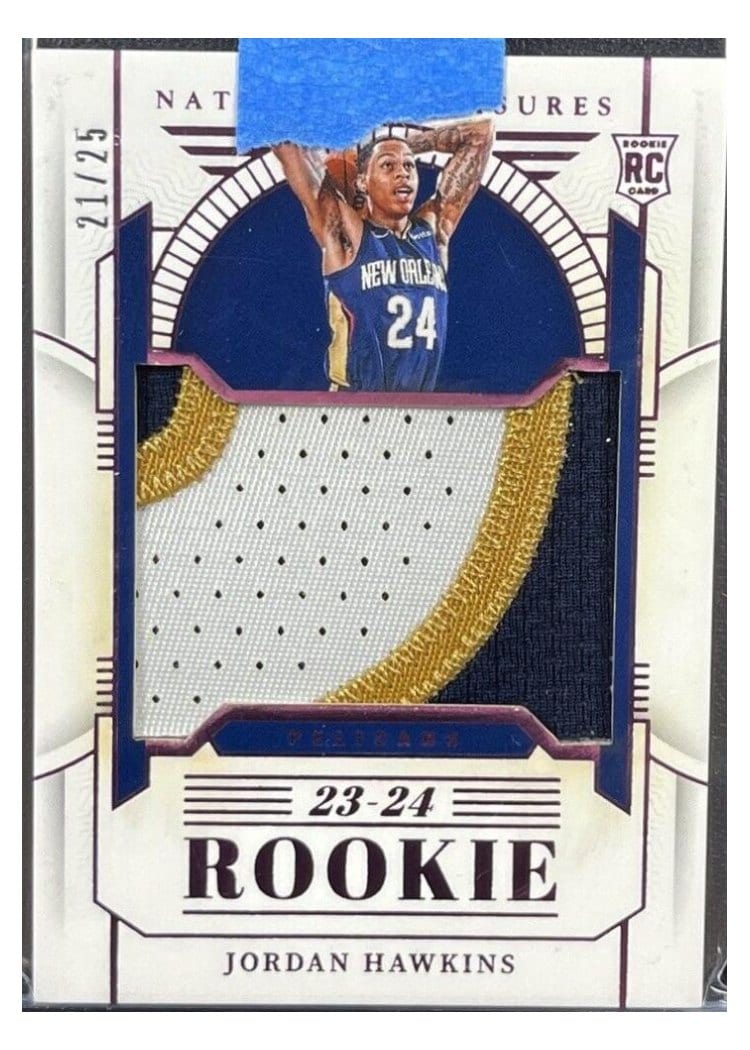 2023-24 Panini National Treasures Rookie Patches Jordan Hawkins #151 card